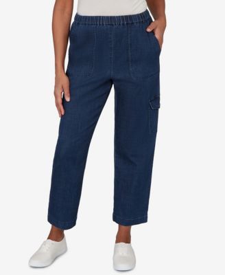 Alfred Dunner Petite Pull-On Cargo Pocket Jeans