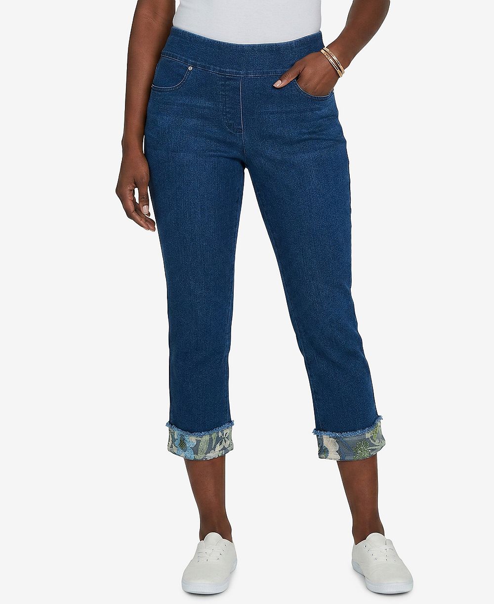 Alfred Dunner Petite Sequin Embellished Ankle Jeans