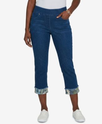 Alfred Dunner Petite Sequin Embellished Ankle Jeans