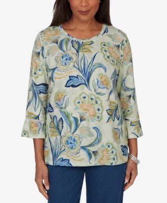 Детский трикотажный топ Alfred Dunner Petite Indigo Bold Meadow Floral