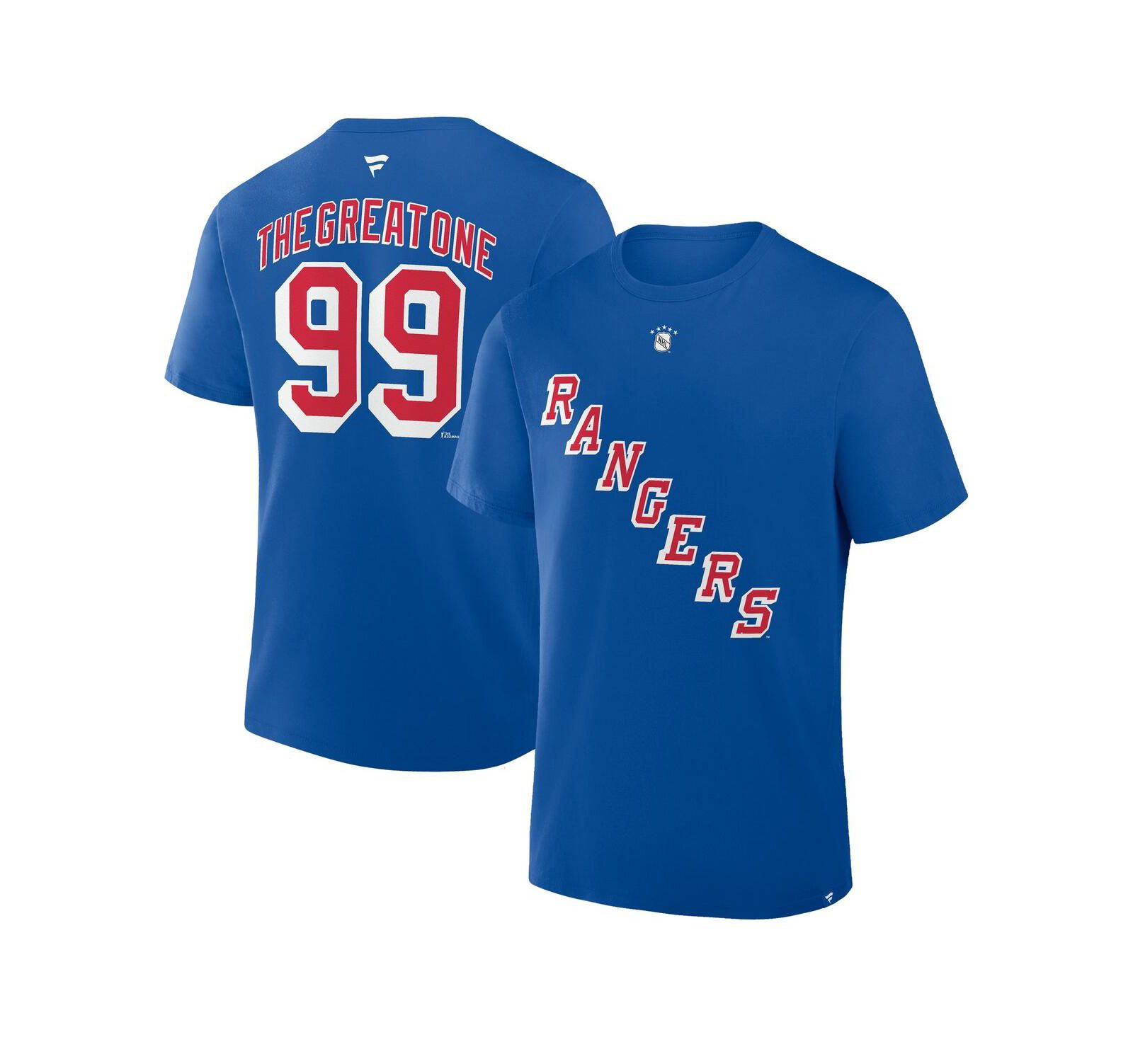 Мужская футболка Fanatics Wayne Gretzky Blue New York Rangers Retired Player Nickname