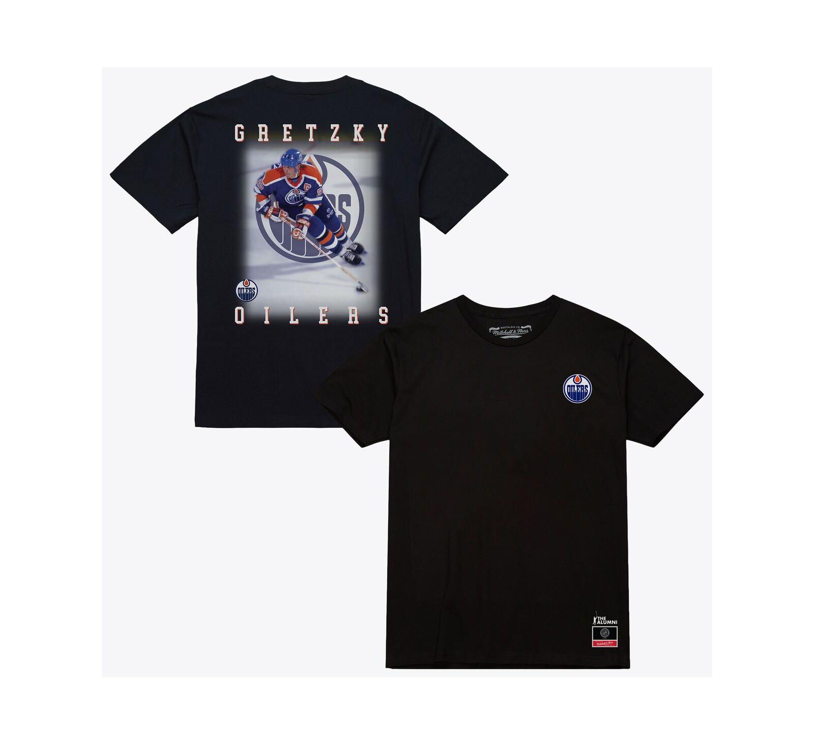 Мужская футболка Mitchell & Ness Wayne Gretzky Black Edmonton Oilers Photo