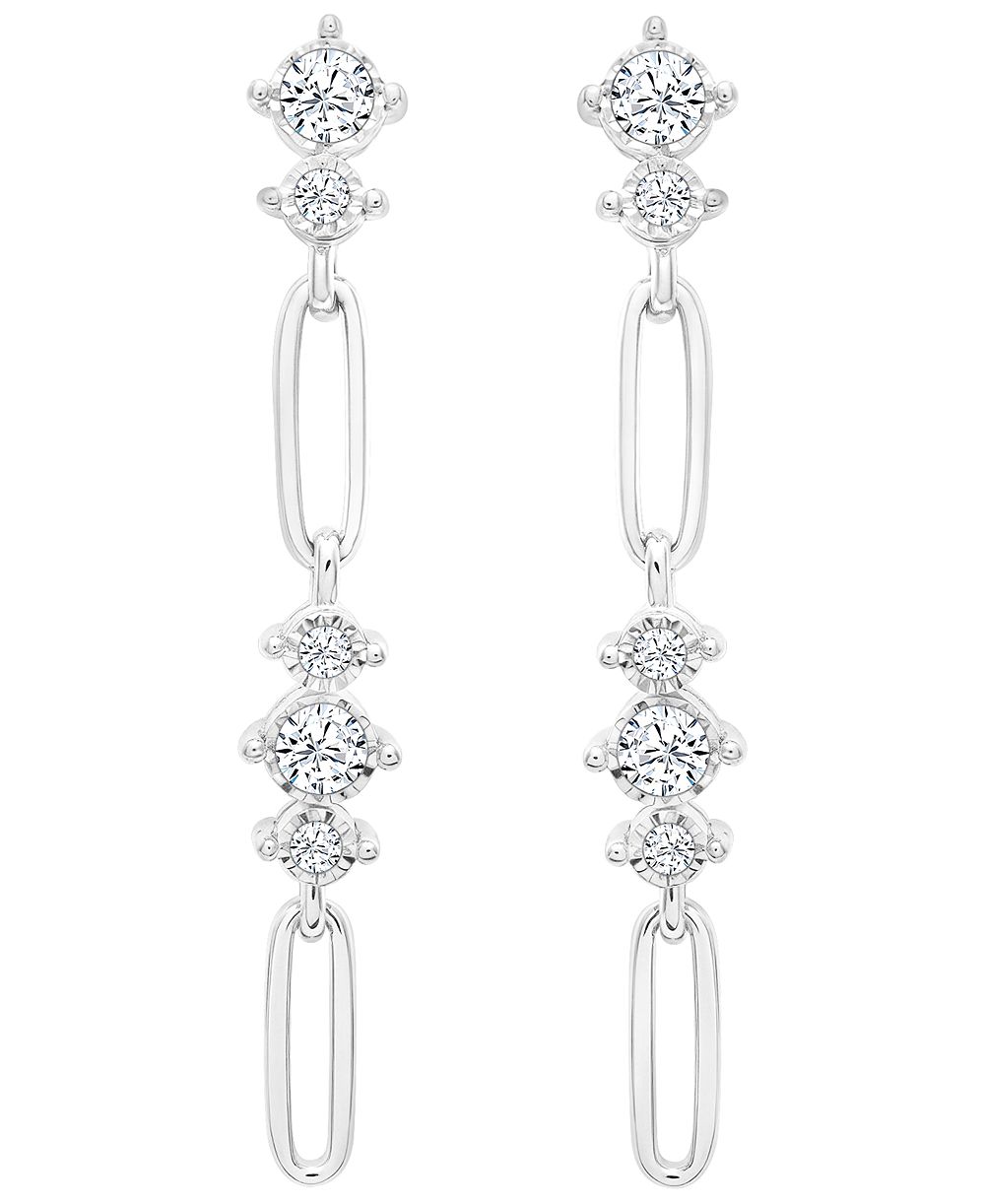 Серьги с бриллиантами Macy's (1/2 ct. t.w.) из стерлингового серебра