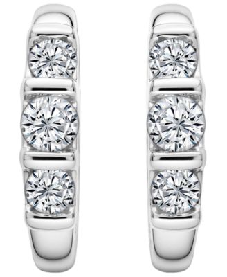 Macy's серьги с бриллиантовым кольцом (1/2 ct. t.w.) из стерлингового серебра