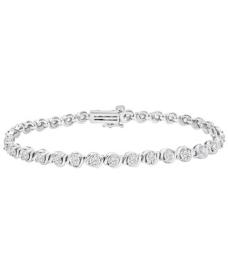 Macy's Браслет с бриллиантом (1 ct. t.w.) из стерлингового серебра