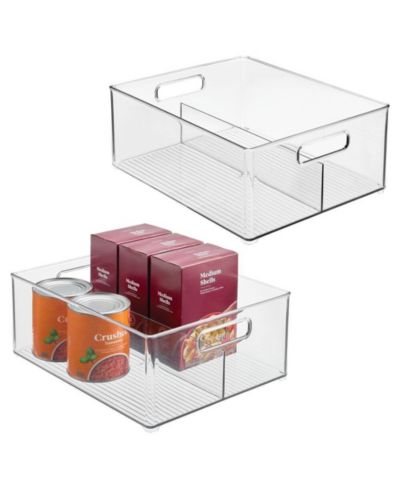 iDesign Divided Pantry Bin with Handles for Fridge or Pantry