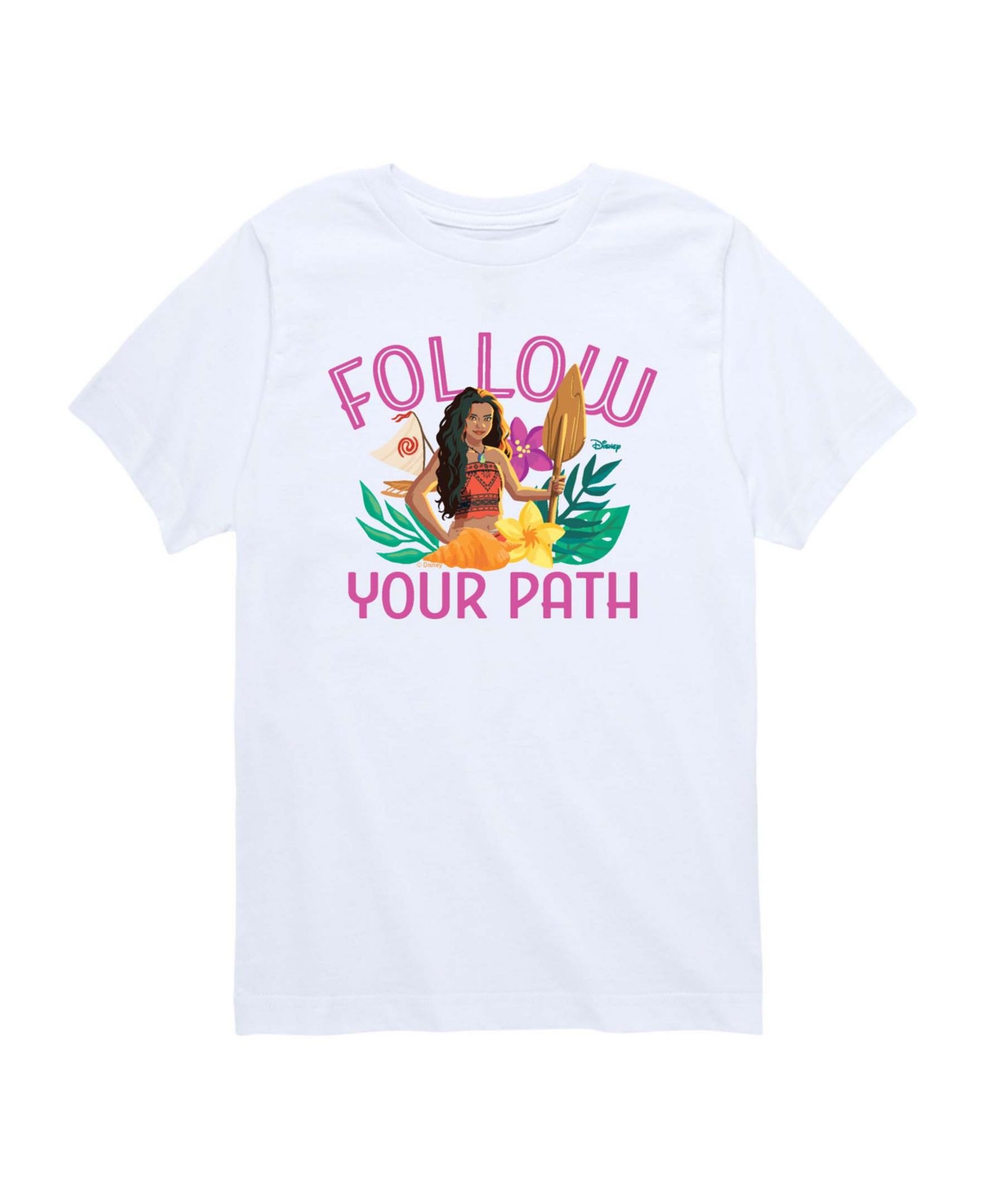 Детская футболка Moana Live Action Follow Your Path с коротким рукавом, размеры 2T-5T