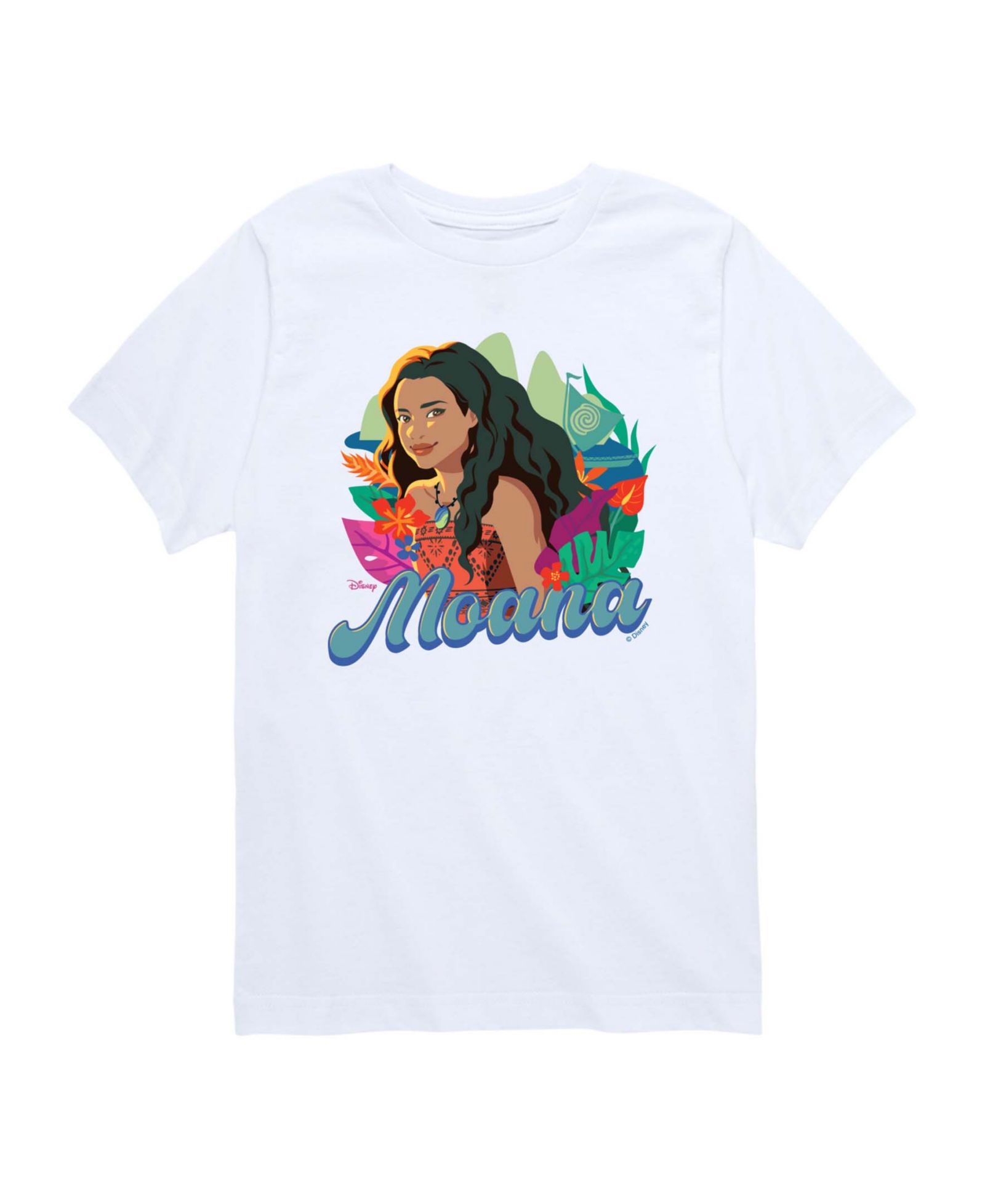 Детская футболка Moana Live Action Florals с коротким рукавом, 2T-5T