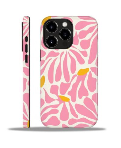 Чехол GONEZ для iPhone 14 Pro Max - 2-in-1 Dual-Layer Shockproof Protection, Colorful Flower Art Glossy Case