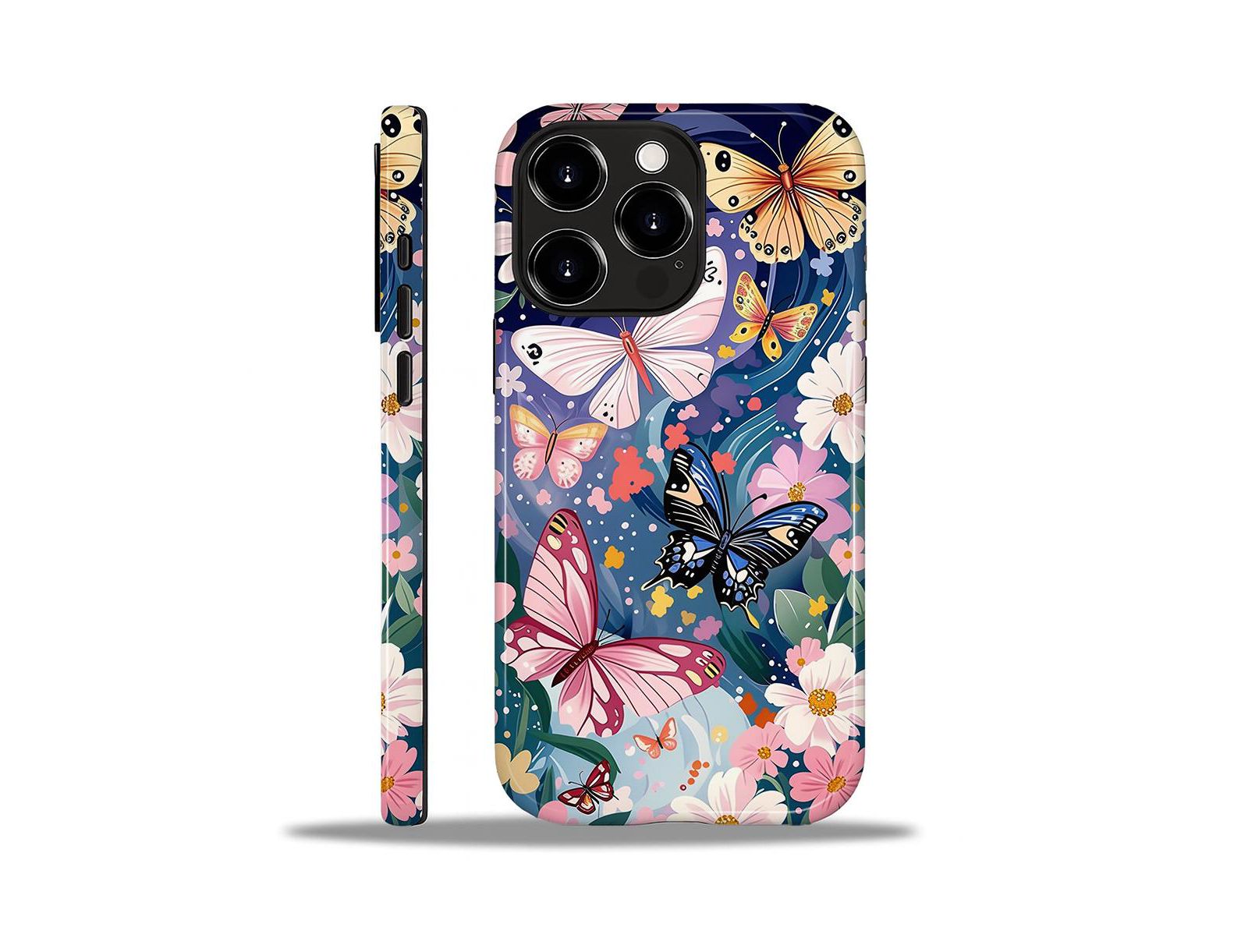Чехол для iPhone 14 Pro Gonez 2-in-1 Dual-Layer Shockproof, с цветочным принтом