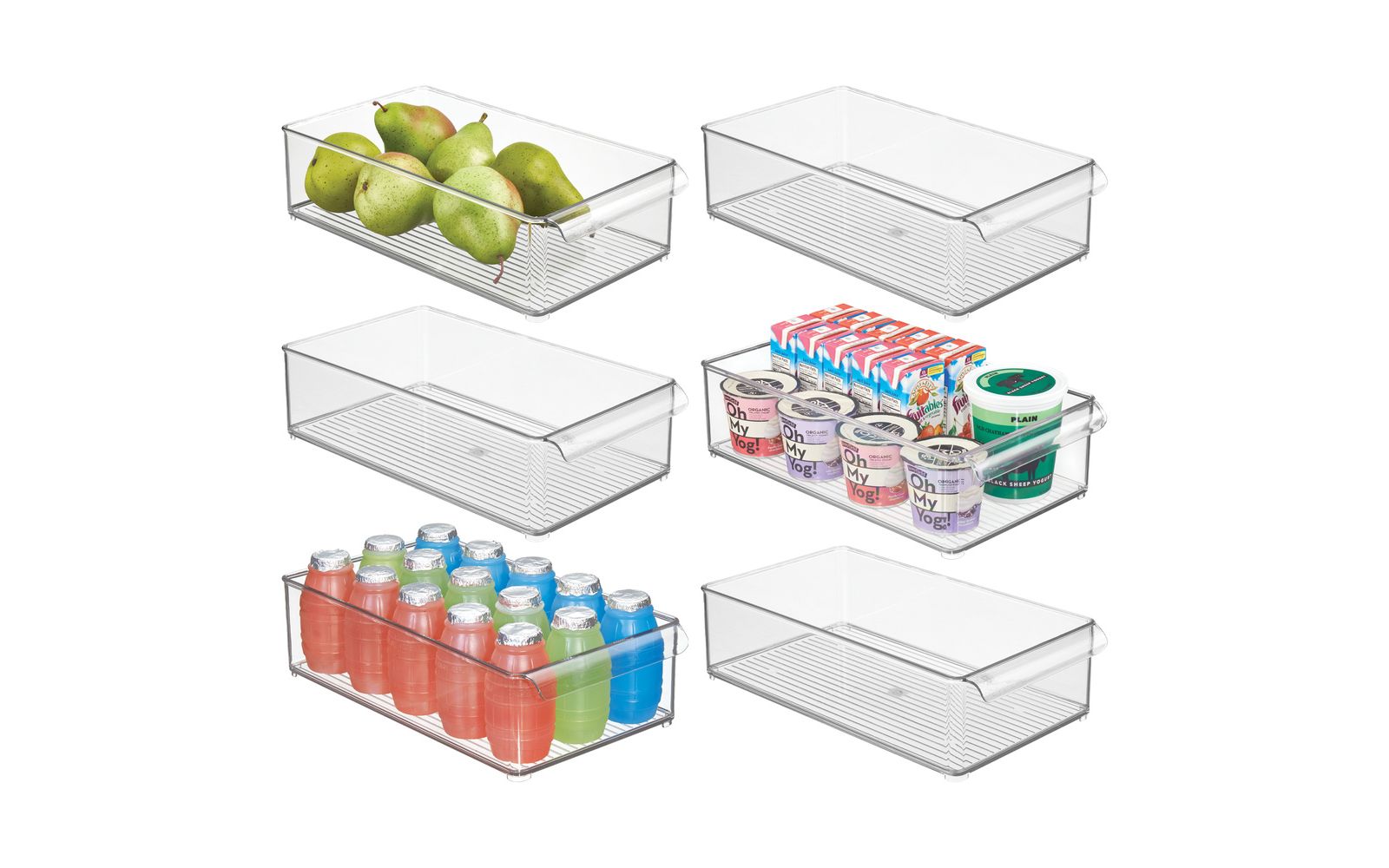 iDesign Large Stackable Fridge Bin with Handle