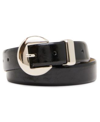Steve Madden High Shine Circle Buckle Belt