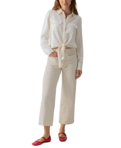 Sanctuary Women's The Marine Mid-Rise Cropped Wide-Leg Jeans
