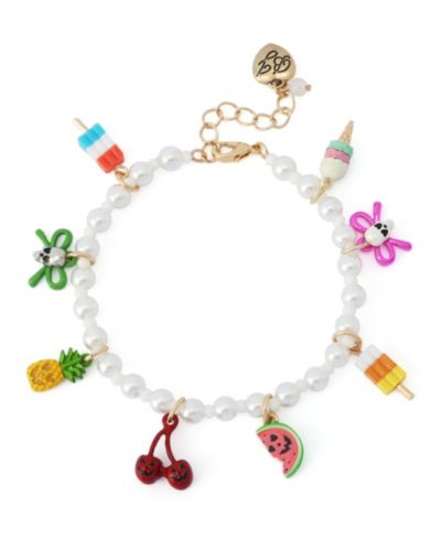 Браслет Betsey Johnson с имитацией жемчуга и шармом Spooky Summer Mixed