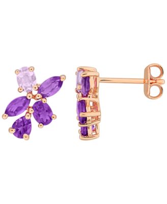 Серьги с родолитом (1-3/8 ct. t.w.) в стерлинговом серебре (также доступны с аметистом)