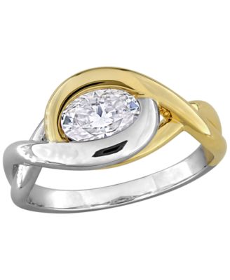 Кольцо с выращенным муассанитом (1 ct. t.w.) из стерлингового серебра