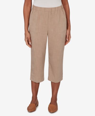 Alfred Dunner Women's Grand Bazaar Textured Pull-On Capri Pants