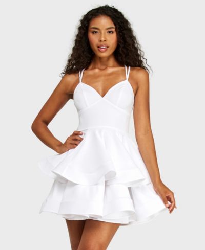 Женское платье Alex & Sophia Juniors' Sweetheart Neck Scuba Crepe с многослойной юбкой