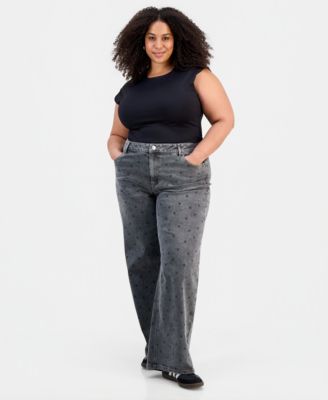 Madden Girl Женские джинсы Plus Size с высокой посадкой в горошек, стиль 90-х