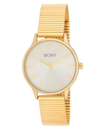 BCBG Женские круглые золотистые часы из нержавеющей стали 34mm