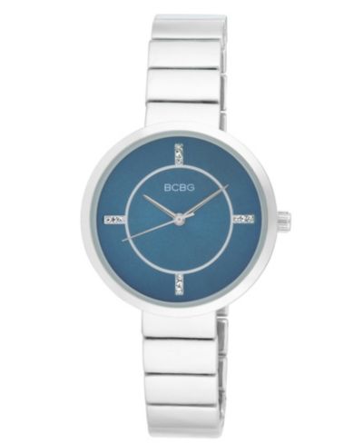 BCBG Women's Quartz Round Silver Stainless Steel Watch 36mm