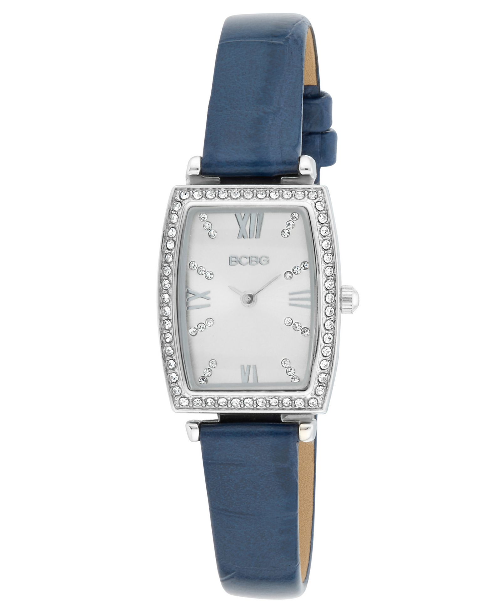 BCBG Women's Tonneau Silver Stainless Steel Watch 26mm