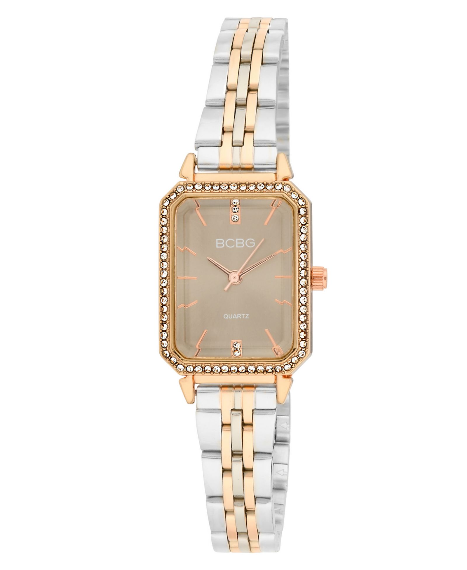 Женские часы BCBG Quartz Rectangle Two-Tone Stainless Steel 23mm