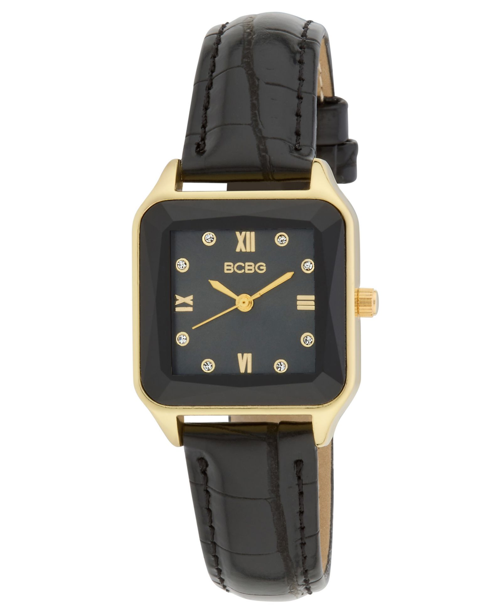 Часы BCBG Women's Quartz Square Black Stainless Steel 27mm