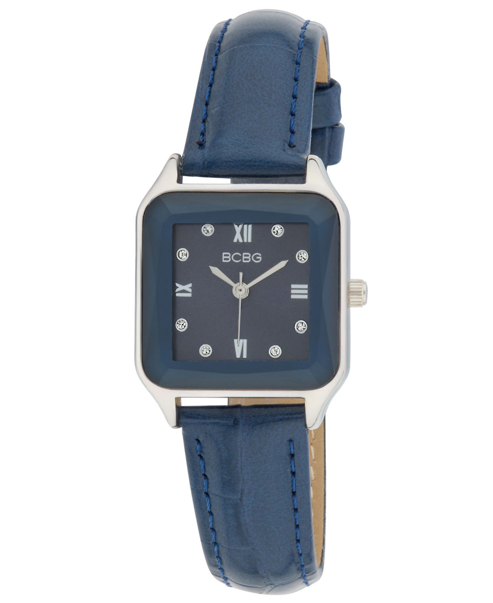 Женские кварцевые часы BCBG Blue Stainless Steel, квадратные, 27mm