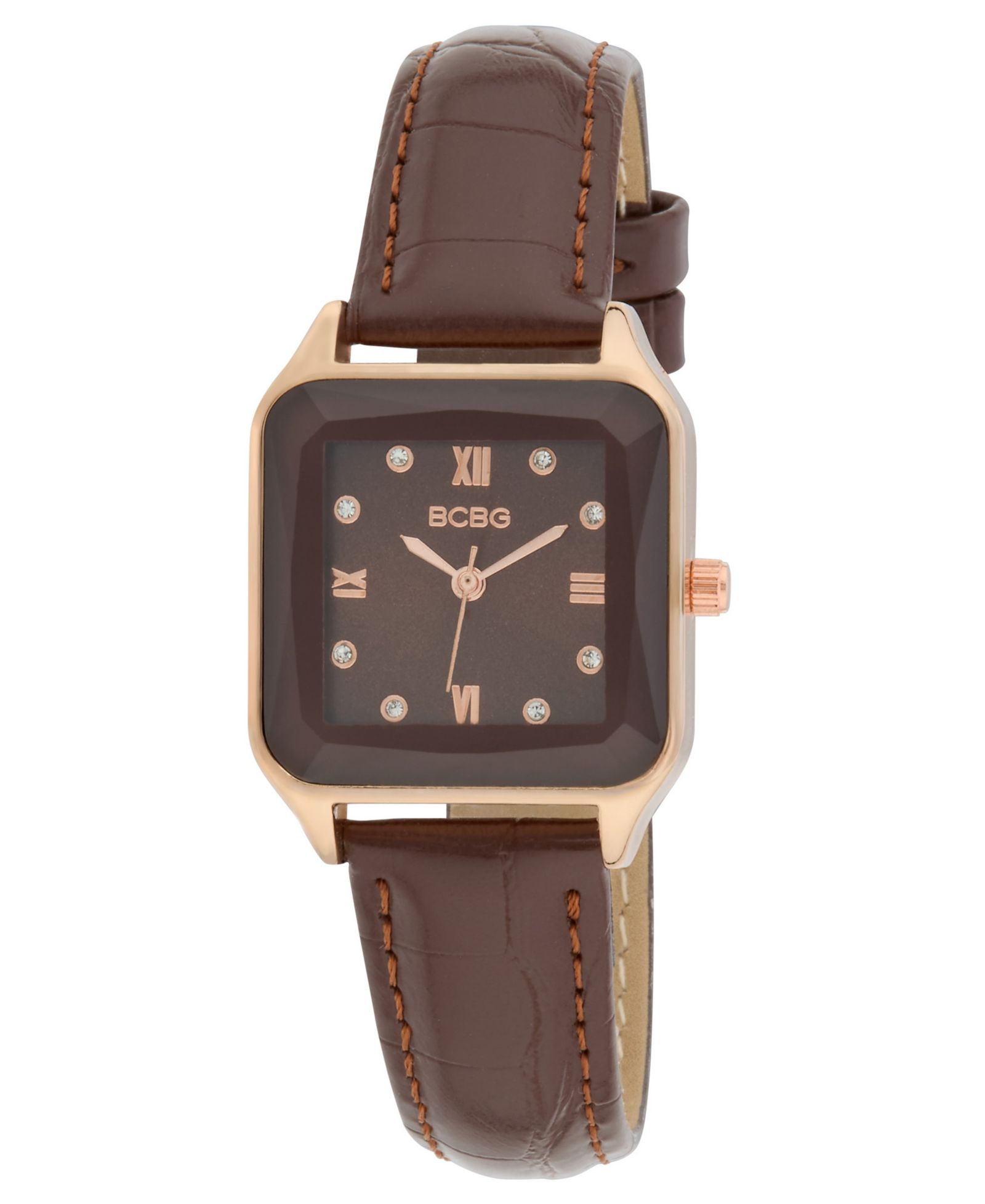 Женские часы BCBG Quartz Square Brown Stainless Steel 27mm