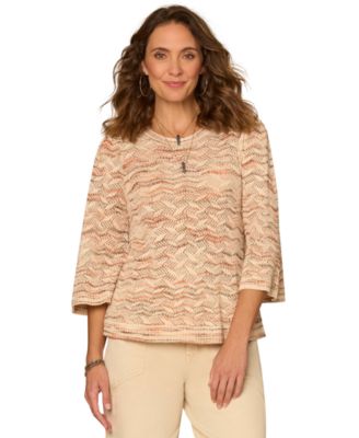 Democracy Petite Round Neck Pull-On Sweater