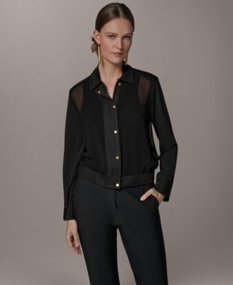 Donna Karan New York куртка-зиппер Petite Mix Media