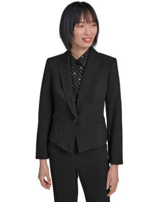 KARL LAGERFELD PARIS petite Peak-Lapel One-Button Blazer