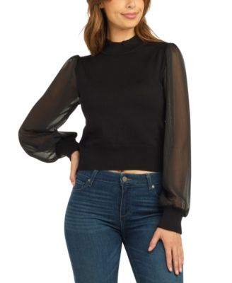 BCX Juniors' Mock Neck Long-Sleeve Pullover Sweater