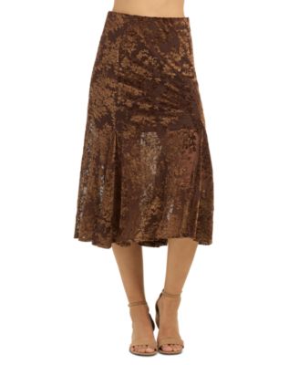 BCX Juniors' High-Waisted A-Line Midi Skirt
