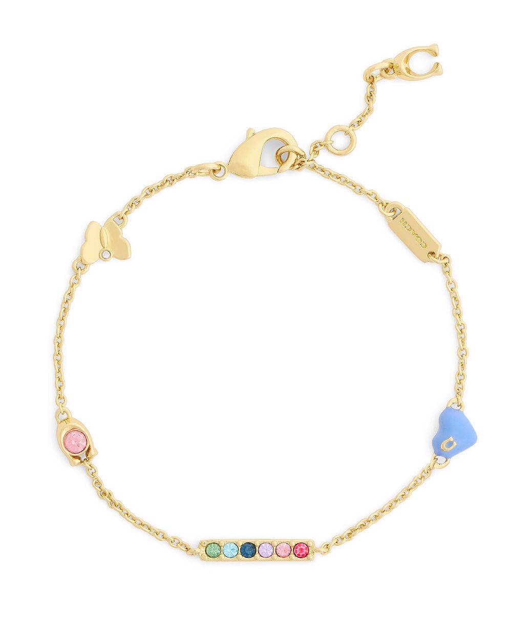 COACH Браслет с подвеской в форме сердца Enamel Heart Charm