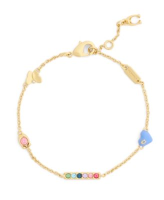 COACH Браслет с подвеской в форме сердца Enamel Heart Charm