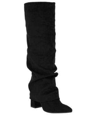 GUESS Women's Geima Tall Slouchy Foldover Block Heel Boots