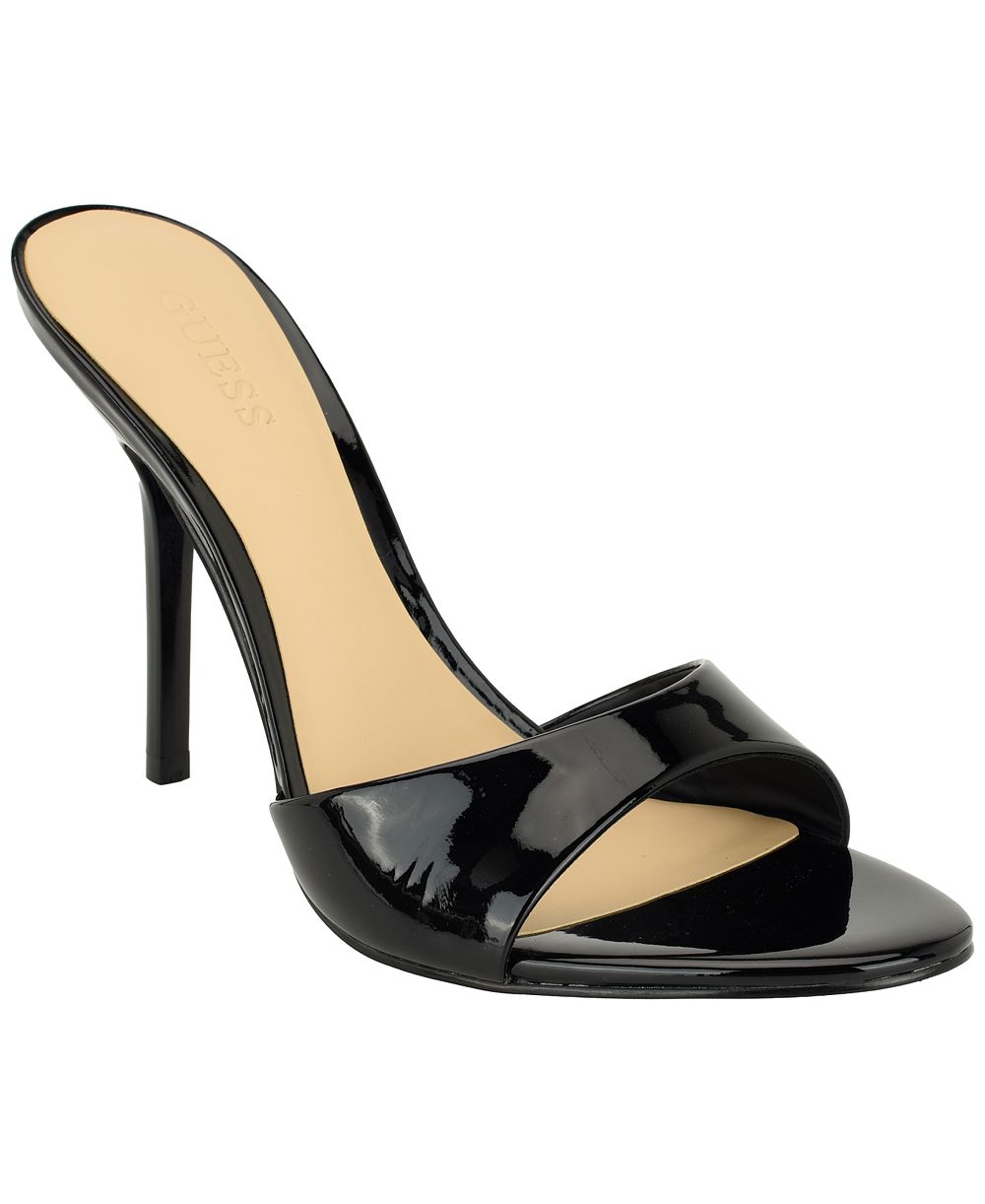 GUESS Women's Manzy Leather Slide Stiletto Dress Sandals