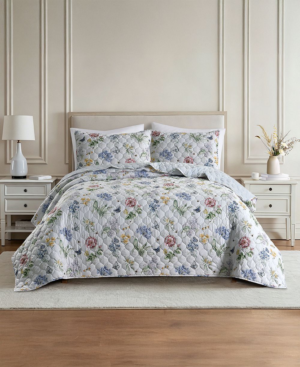 Lenox Butterfly Meadow 3-Piece Quilt Set, King