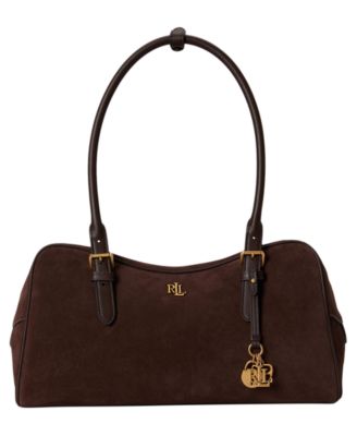 Женская большая сумка-саквояг Lauren Ralph Lauren Marcy Zipper Suede Charms