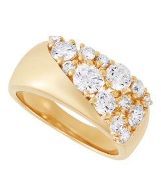 Кольцо Macy's Lab-Grown White Sapphire (2 ct. t.w.) Band Ring в 14k Yellow Gold-Plated Sterling Silver