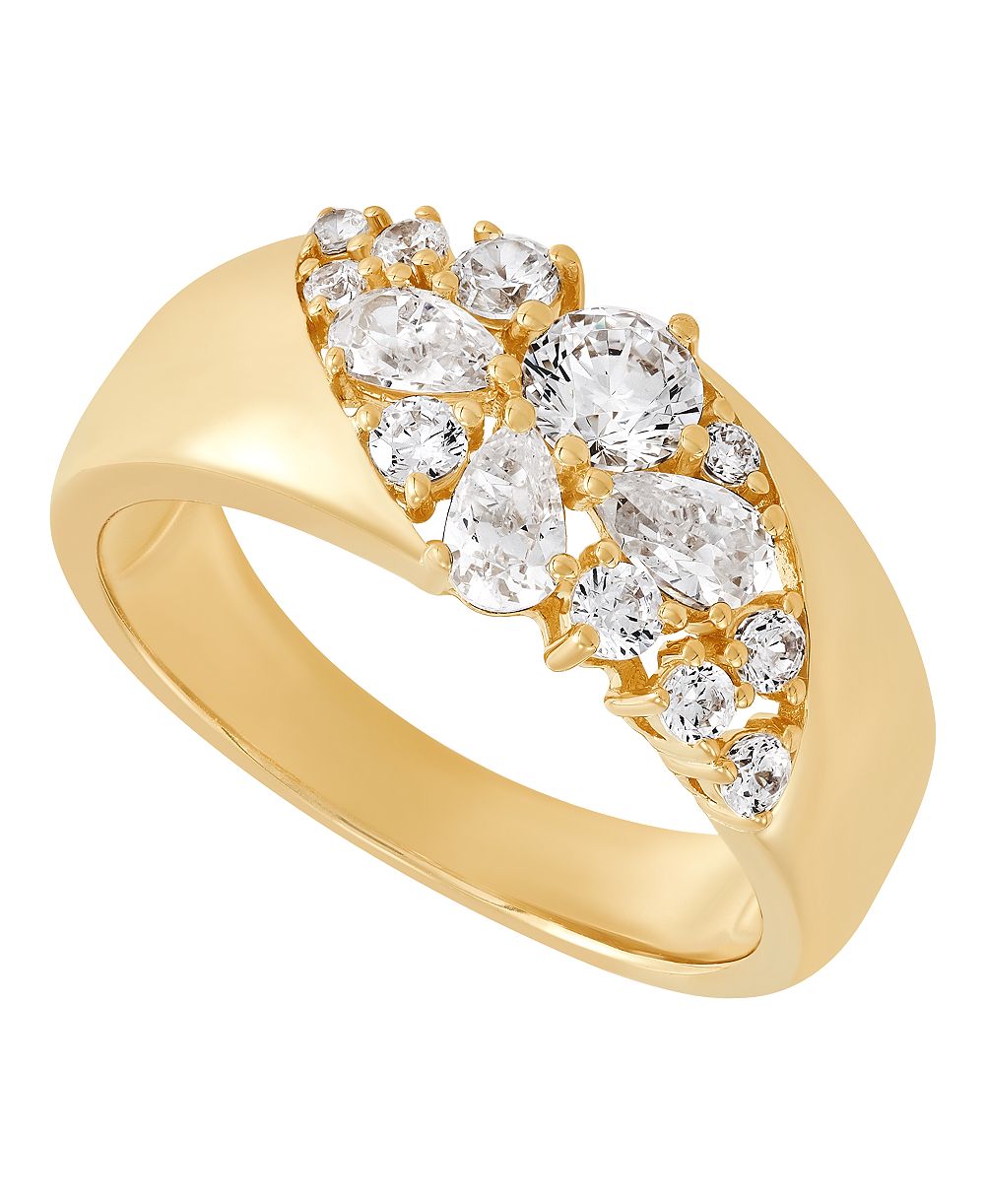 Кольцо Macy's Lab-Grown White Sapphire (1-5/8 ct. t.w.) в золотом напылении на стерлинговом серебре