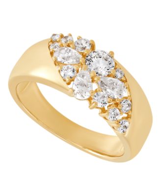 Кольцо Macy's Lab-Grown White Sapphire (1-5/8 ct. t.w.) в золотом напылении на стерлинговом серебре