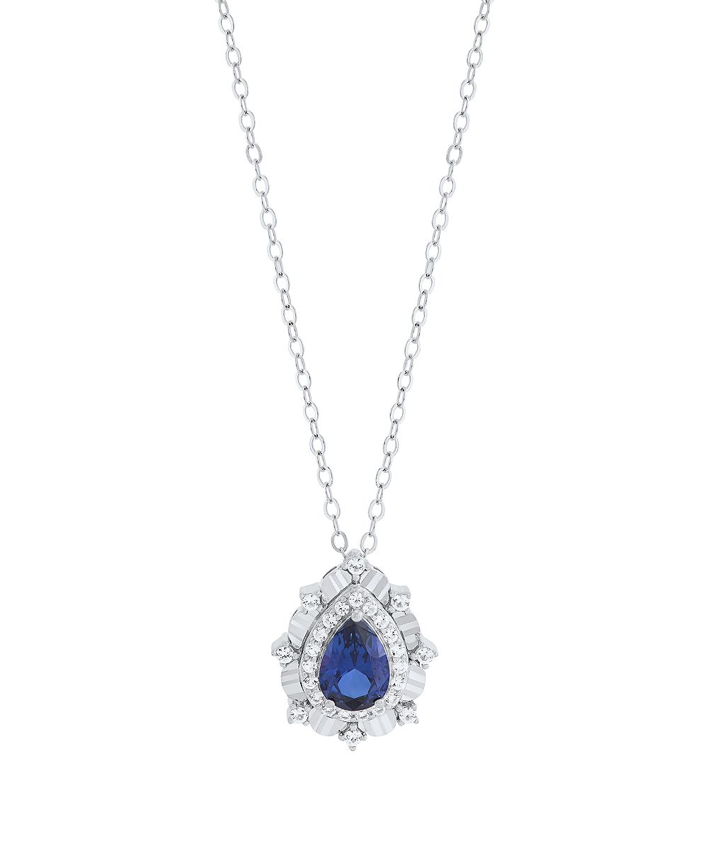 Подвеска Macy's Lab-Grown Ruby & Sapphire в 14k Gold-Plated Sterling Silver