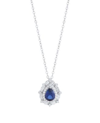 Подвеска Macy's Lab-Grown Ruby & Sapphire в 14k Gold-Plated Sterling Silver