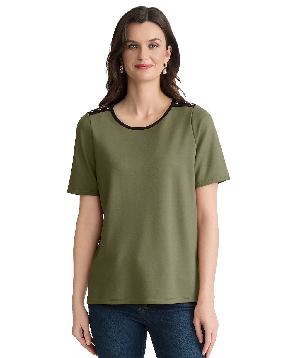 Jones New York Petite Drop Shoulder Top