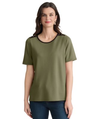 Jones New York Petite Drop Shoulder Top