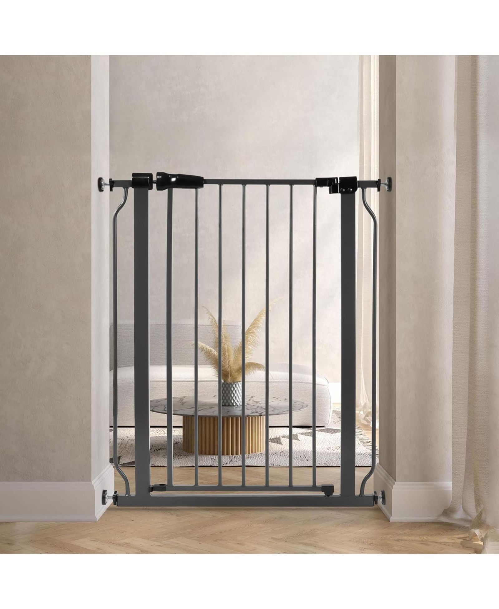 BalanceFrom Fitness Walk Thru Safety Gate, Fits 29.1-33.8" Openings, 36inches Tall, Graphite