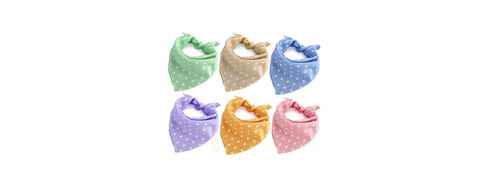 ARONKL Polka Dots Dog Bandanas Soft Cotton Adjustable Washable for Pets